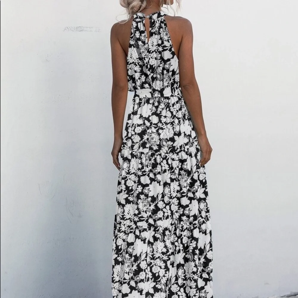 Boho Gypsy Halter Belted Maxi Dress New - Picture 12 of 15